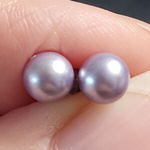 Elegant Lavender Faux Pearl Stud Earrings